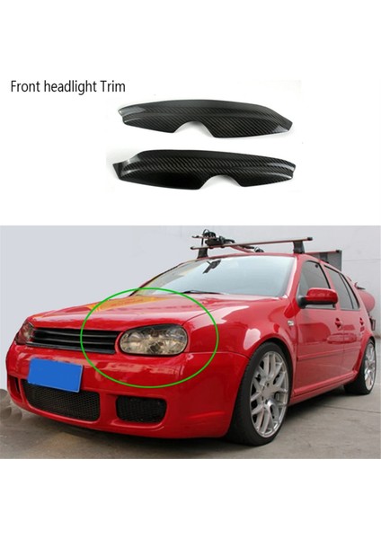Vw Golf 4 Mk4 Iv 1999-2004 Ön Far Kaplaması Için Karbon Fiber Araba Far Lambası Kaş Çıkartması (Yurt Dışından)
