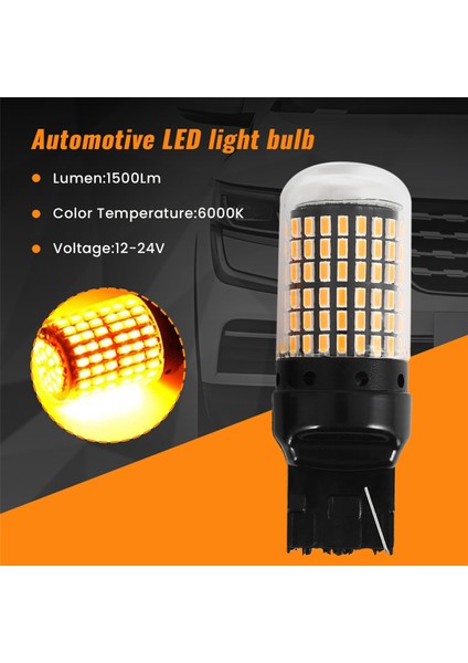 2 Adet Araba LED Ampulleri 3157 P27-7W T25 LED P27W Canbus Lambası Yüksek Güç Hatasız Geri Vites Lambası Fren Lambası Sarı (Yurt Dışından) indirimleri