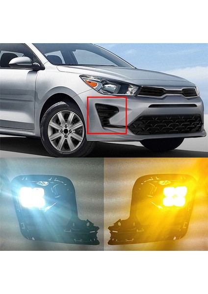Kia Rıo 2022 2023 Için Araç Ön Tampon Gündüz Farları LED Sis Lambası Kapağı Sarı Sinyal Lambası Gündüz Işığı (Yurt Dışından) fırsatları