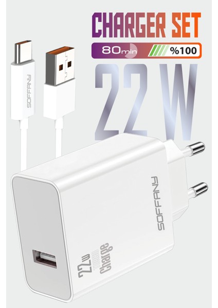 SY-022 22W TURBO USB-C Şarj & Data Kablosu