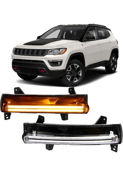 Jeep Compass 2017-2020 Için LED Gündüz Farı Beyaz Gündüz Farı Sarı Sinyal Lambası Sis Lambası Aksesuarları (Yurt Dışından) modelleri