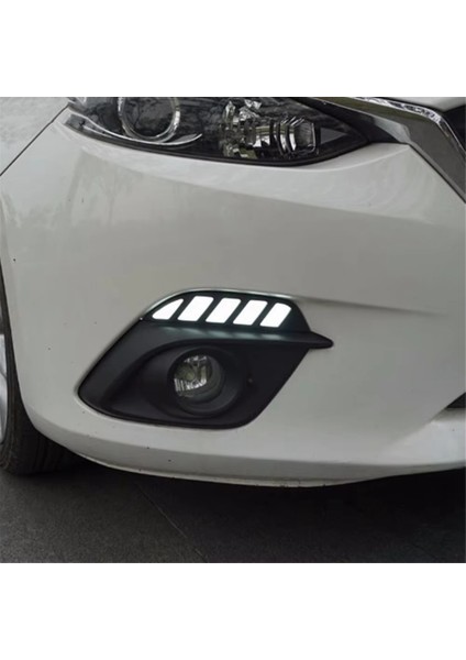 Mazda 3 2014-2016 Için LED Gündüz Farları Beyaz Gündüz Farı Sis Lambası Amber Sinyal Lambası Aksesuarları (Yurt Dışından) fiyatları
