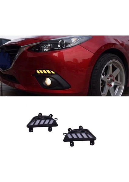 Mazda 3 2014-2016 Için LED Gündüz Farları Beyaz Gündüz Farı Sis Lambası Amber Sinyal Lambası Aksesuarları (Yurt Dışından) modelleri