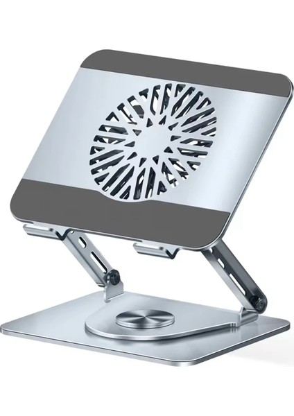 Masaüstü Dizüstü Bilgisayar Tutucu 360 Derece Dönebilen Metal Dizüstü Bilgisayar Yükseltici Gümüş (Yurt Dışından)