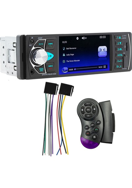 4.1 Inç Ekranlı Araba Mp5 Çalar Bluetooth 1 Din Uzaktan Ses Sistemi USB Aux Fm Desteği Arka Görüş Kamerası ile Uyumludur (Yurt Dışından)