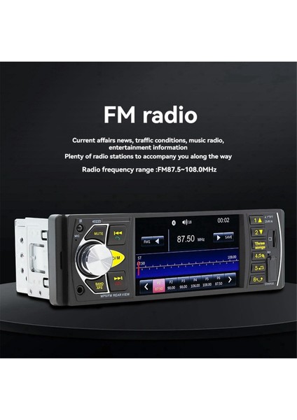 4.1 Inç Ekranlı Araba Mp5 Çalar Bluetooth 1 Din Uzaktan Ses Sistemi USB Aux Fm Desteği Arka Görüş Kamerası ile Uyumludur (Yurt Dışından) fırsatları