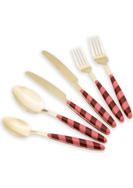 Joy Çatal Kaşık Bıçak Takımı Pembe Gold 36 Parça