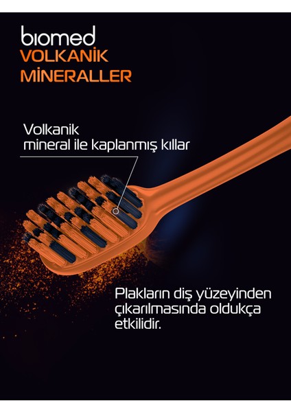 Minarel Hard Diş Fırçası Volkanik Minarel ile Kaplı Kıllar Diş Fırçası