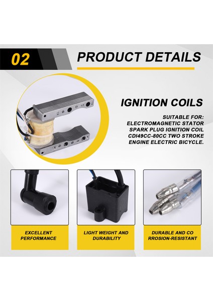 Motor Cdı Ateşleme Bobini Manyeto Stator Bobini Buji Kiti 2 Zamanlı 49CC 50CC 60CC 80CC Motosiklet Bisikleti Için (Yurt Dışından) indirimleri
