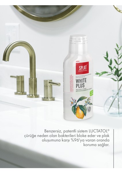 White Plus Ağız Çalkalama Suyu 275 ml Limon Aromalı Plak ve Tartar Önleyici Ferah Nefes