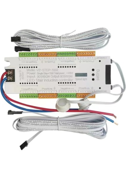 Otomatik 32 Kanal Merdiven Aydınlatması LED Hareket Sensörlü Merdiven Işık Kontrol Kiti Merdivenler Için Esnek Şerit 12V 24V (Yurt Dışından)