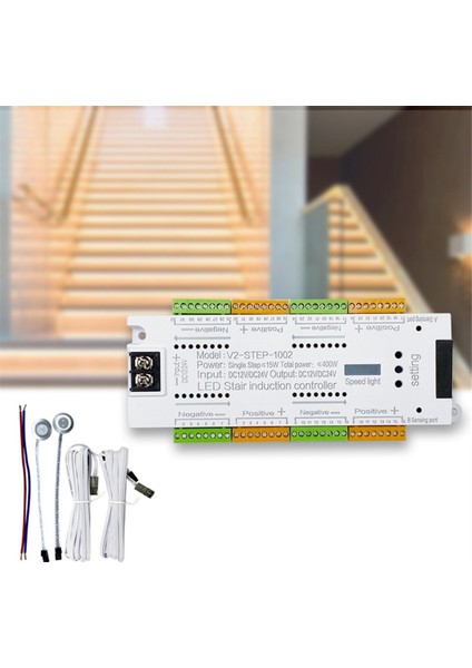 Otomatik 32 Kanal Merdiven Aydınlatması LED Hareket Sensörlü Merdiven Işık Kontrol Kiti Merdivenler Için Esnek Şerit 12V 24V (Yurt Dışından) modelleri