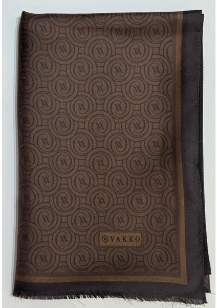 Tivil Monogram Ipek Şal 41407-KOYU Kahve
