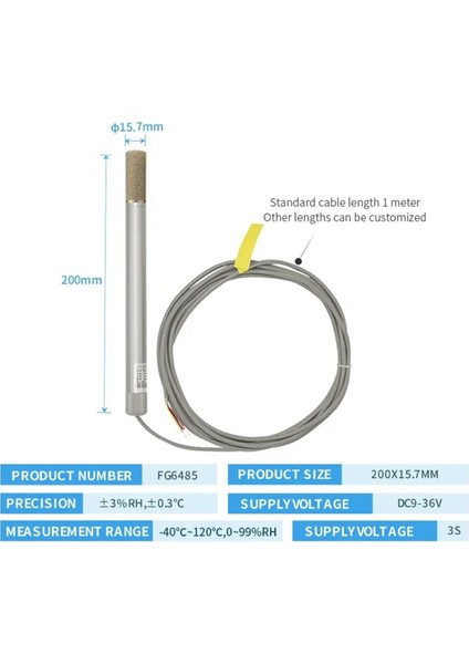 Metal Sıcaklık ve Nem Sensörü RS485 Yüksek Sıcaklığa Dayanıklı Boru Hattı Yüksek Hassasiyetli Endüstriyel Çip FG6485 (Yurt Dışından) fırsatları
