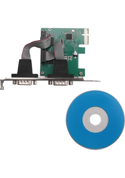 Pcı-E Pcı Express Çift Seri Db9 RS232 2 Portlu Denetleyici Adaptör Kartı Yeşil (Yurt Dışından)