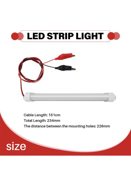 2x 12V Araba LED Smd Iç Aydınlatma Çubuğu Tüp Şerit Lambası Van Tekne Karavan Karavan Soğuk Beyaz (Yurt Dışından) fırsatları