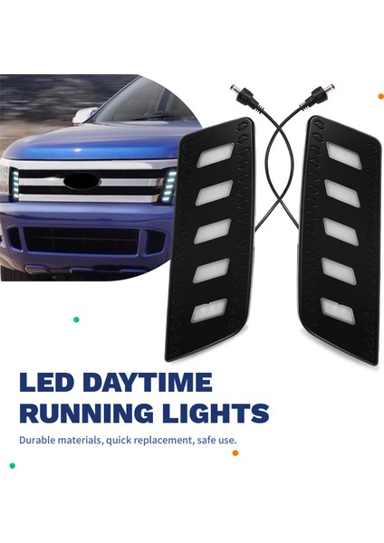 Çift LED Gündüz Farı Drl Gündüz Farı Ön Izgara Lambası Araba Aksesuarları Sis Lambası Ford Ranger 2012-2014 Için (Yurt Dışından) fırsatları