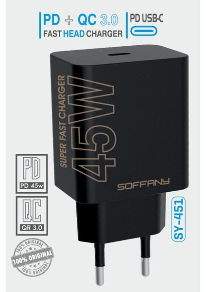 SY-451 45W PD TURBO Şarj Başlığı