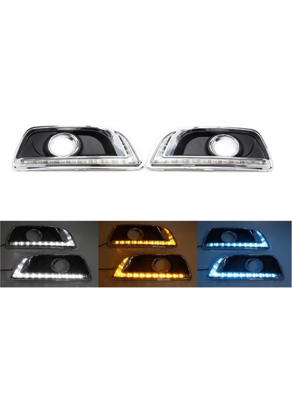 Chevy Malibu 2012-2015 Için LED Gündüz Farları Sis Lambası Sinyal Lambası, 3 Renk Beyaz + Sarı + Mavi Işık (Yurt Dışından) fiyatları