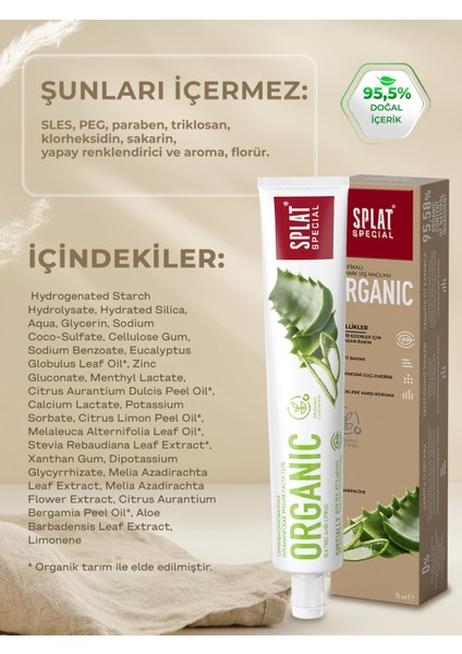 Special Organik Diş Macunu 75 ml – Doğal İçerikli, Hassas Diş ve Diş Etleri İçin Nazik Koruma modelleri