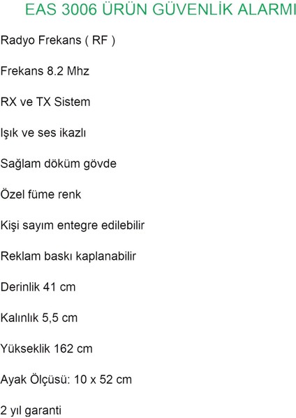 EAS 3006 Mağaza Hırsız Ürün Koruma Alarm Sistemi Radyo Frekans RF fiyatları