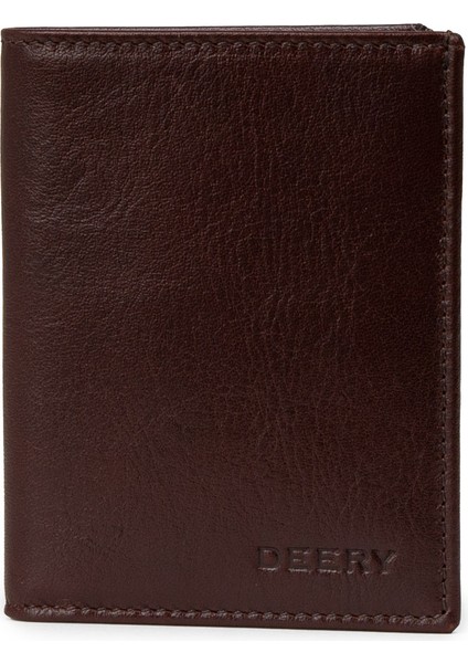 Hakiki Deri Kahverengi Dikey Erkek Cüzdanı - 00216MKHVZ01