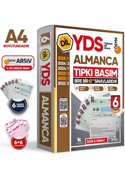 Karakutu Yayınları 2026 YDS Almanca ÖSYM Tıpkı Basım Çıkmış Soru Deneme Paketi 6lı Fasikül SETİ