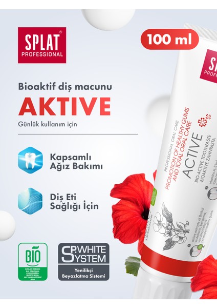 Aktif Diş Macunu - Hassas Diş Etleri İçin Koruyucu ve Beyazlatıcı Özellikler, 100 ml, Florürlü fiyatları