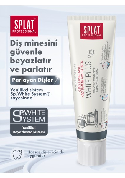 White Plus Hassas Dişler İçin Aromasız Beyazlatıcı Diş Macunu 100 ml Hayvan Deneysiz