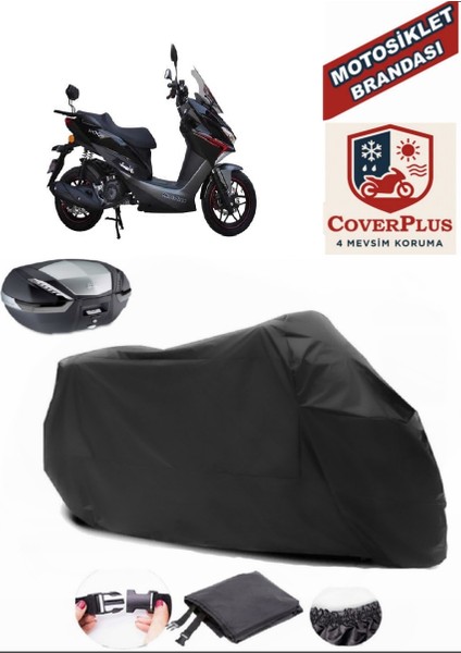 Motolux Mtx 125 Siyah Arka Çanta Uyumlu Motorsiket Brandası Motor Örtüsü Çadır Su Geçirmez Motosiklet Kılıfı Motor Brandası