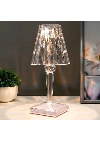 Kristal LED Şarjlı Masa Üstü Lamba