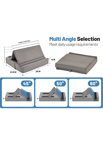 iPad Tutucu Için Depolama Alanlı Katlanabilir Tablet Yastık Standı (Yurt Dışından) modelleri