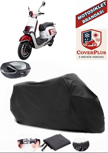 Apachi Beauty 125 Siyah Arka Çanta Uyumlu Motorsiket Brandası Motor Örtüsü Çadır Su Geçirmez Motosiklet Kılıfı Motor Brandası