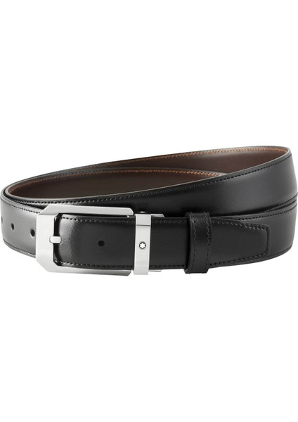 Siyahkahverengi 30 mm Çift Taraflı Deri Kemer 129439