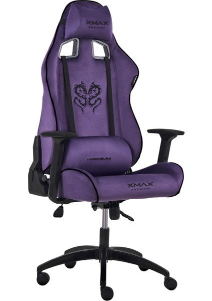 / Rio Plus Balerion Terletmez Kadife Kumaş Mor Gaming Oyuncu Koltuğu / 120 kg Taşır