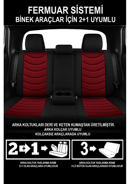 Maserati Granturismo Sport 4.7 V8 (460 Hp) 2013 Panther Serisi Uyumlu Keten Oto Koltuk Kılıfı Bordo indirimleri