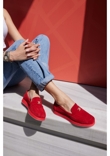 Lugo Kadın Kahve Gercek Suet Loafer Ayakkabi modelleri