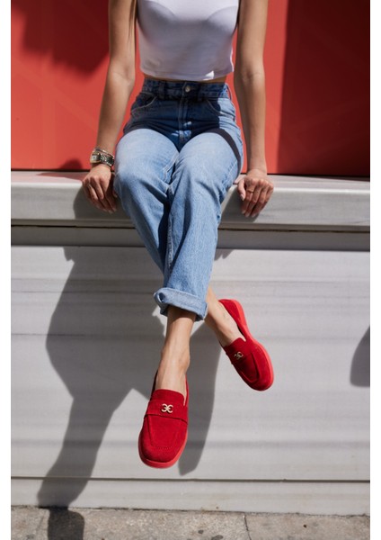 Lugo Kadın Kahve Gercek Suet Loafer Ayakkabi indirimleri