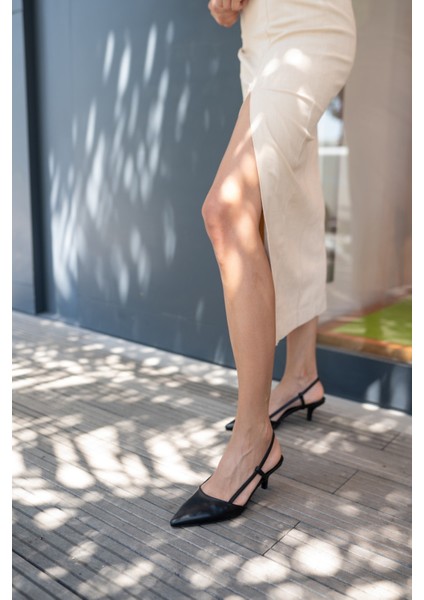 Leıla Kadin Siyah Topuklu Ayakkabi