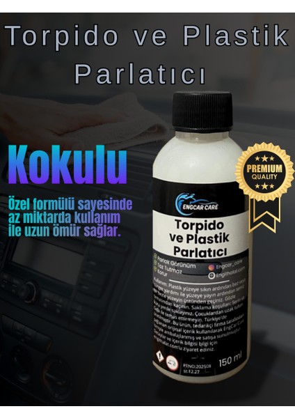 Torpido Parlatıcı Süt 150ML Kokulu| Premium Plastik Parlatıcı Yenileyici| Yüksek Etkili