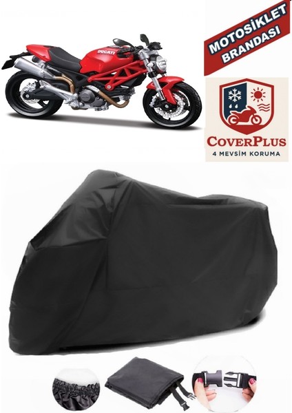 Ducati Monster 696 Motor Brandası Siyah Motorsiket Brandası Motor Örtüsü Çadır Su Geçirmez Motosiklet Kılıfı Motor Brandası
