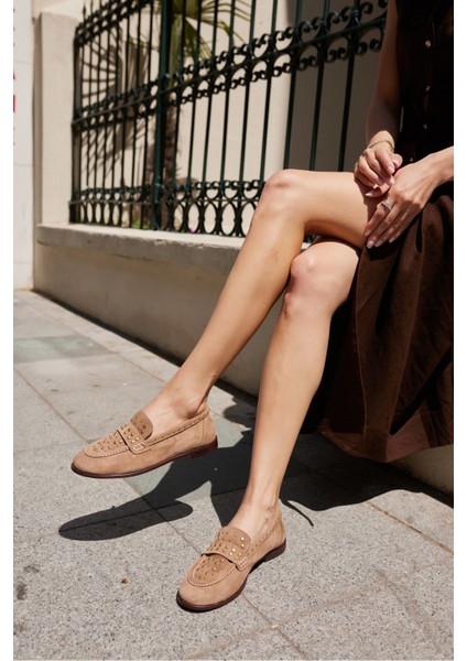 Samula Kadın Nude Gercek Suet Trok Detay Oxford Ayakkabi fiyatları