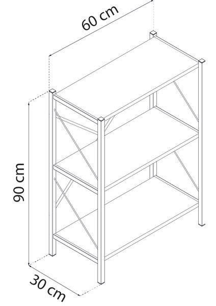 5 Raf Dekoratif 180 cm Kitaplık
