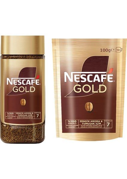 Gold 100G Cam Kavanoz & 100G Ekonomik Paket Çözünebilir Kahve