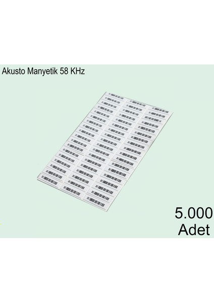Akusto Manyetik DR Barkodlu Alarm Etiketi 1 Kutu:5000 Adet