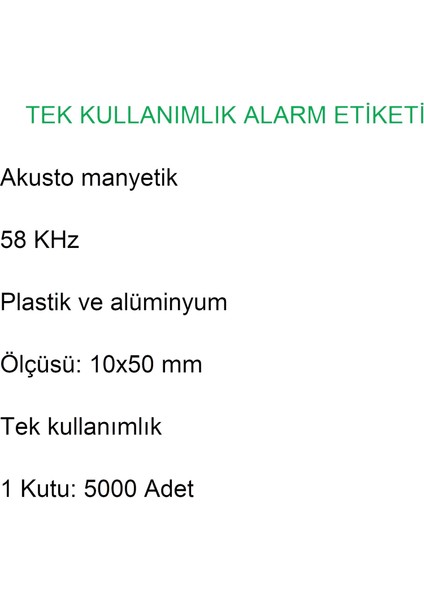 Akusto Manyetik DR Barkodlu Alarm Etiketi 1 Kutu:5000 Adet fırsatları