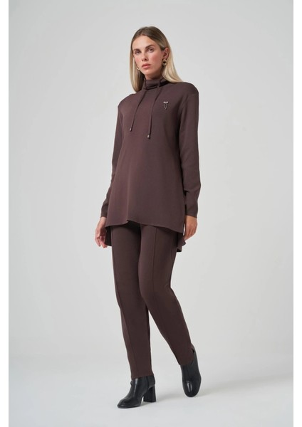 pantolonlu triko takim 1353 kahve