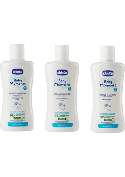 Baby Moments Doğal Saç ve Vücut Şampuanı 200 ml x 3 Adet