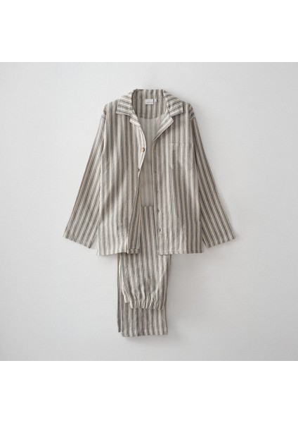 Ala Erkek Pijama Takımı %100 Organik Pamuk Keten Antrasit fırsatları