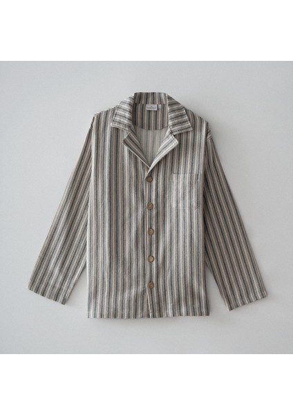 Ala Erkek Pijama Takımı %100 Organik Pamuk Keten Antrasit indirimleri